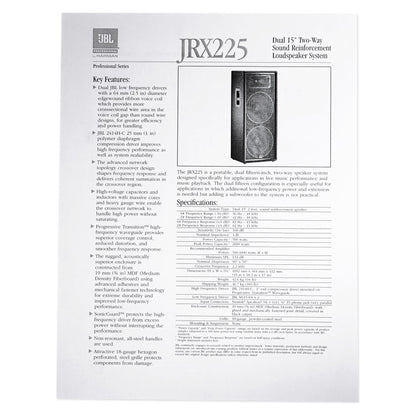 (2) JBL JRX225 Dual 15" 4000w DJ/PA Speakers+Powered 12-Ch. Mixer w/ 7 Band EQ