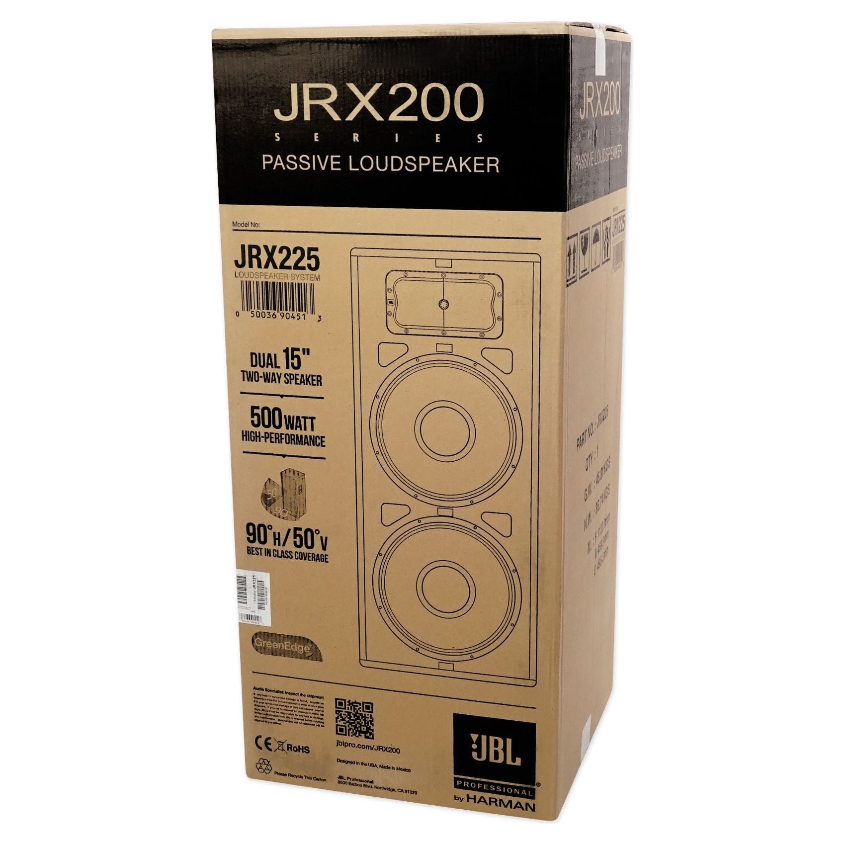 (2) JBL JRX225 Dual 15" 4000w DJ/PA Speakers+Powered 12-Ch. Mixer w/ 7 Band EQ