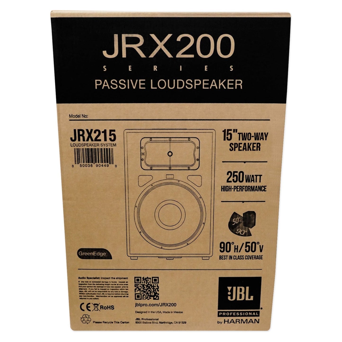 (2) JBL Pro JRX215 15" 2000w 8 Ohm PA/DJ Speakers+Crown Power Amplifier+Cables