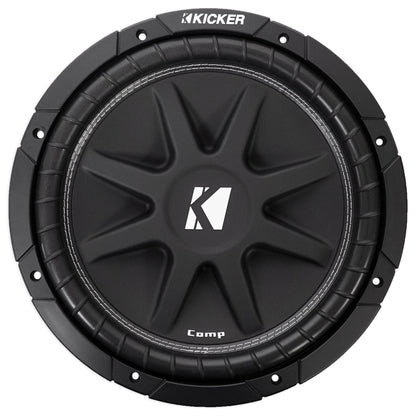 (2) KICKER 43C124 Comp 12" 600 Watt Car Subwoofers+Sealed Sub Box Enclosure