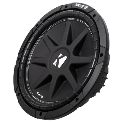(2) KICKER 43C124 Comp 12" 600 Watt Car Subwoofers+Sealed Sub Box Enclosure