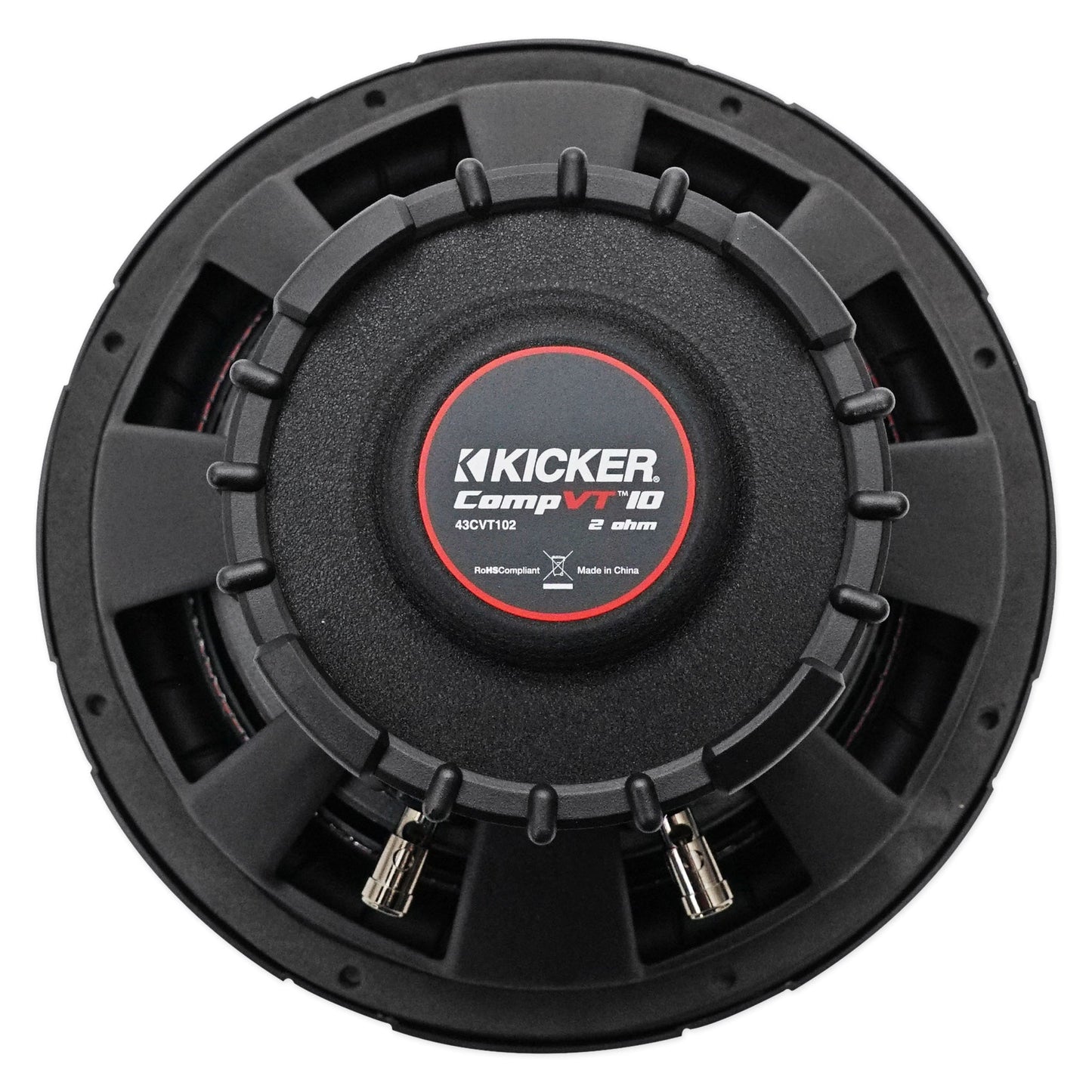 (2) Kicker 43CVT102 COMPVT 10" 1600w Shallow Subwoofers+Sealed Sub Box Enclosure