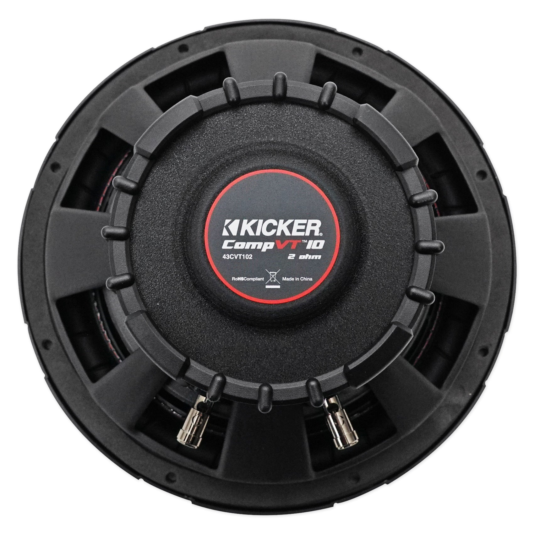 (2) Kicker 43CVT102 COMPVT 10" 1600w Shallow Subwoofers+Sealed Sub Box Enclosure