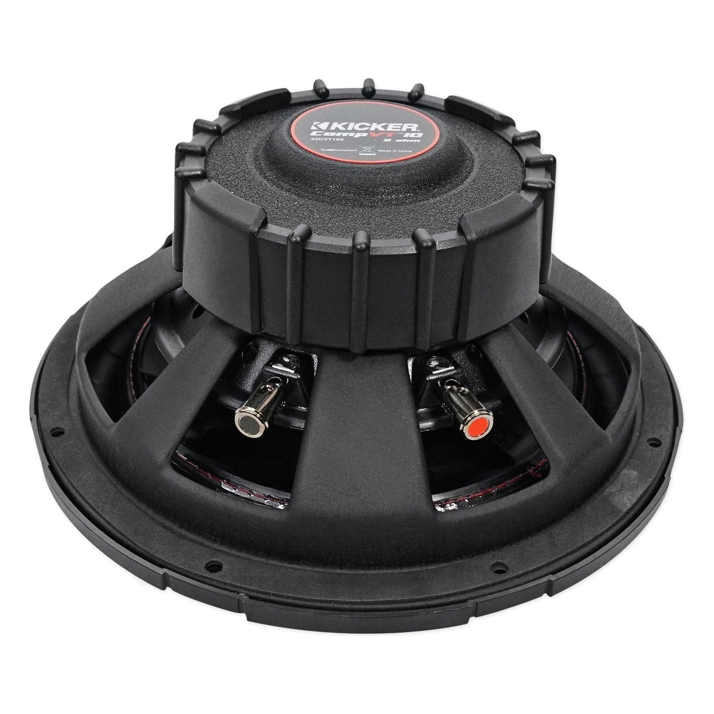 (2) Kicker 43CVT102 COMPVT 10" 1600w Shallow Subwoofers+Sealed Sub Box Enclosure