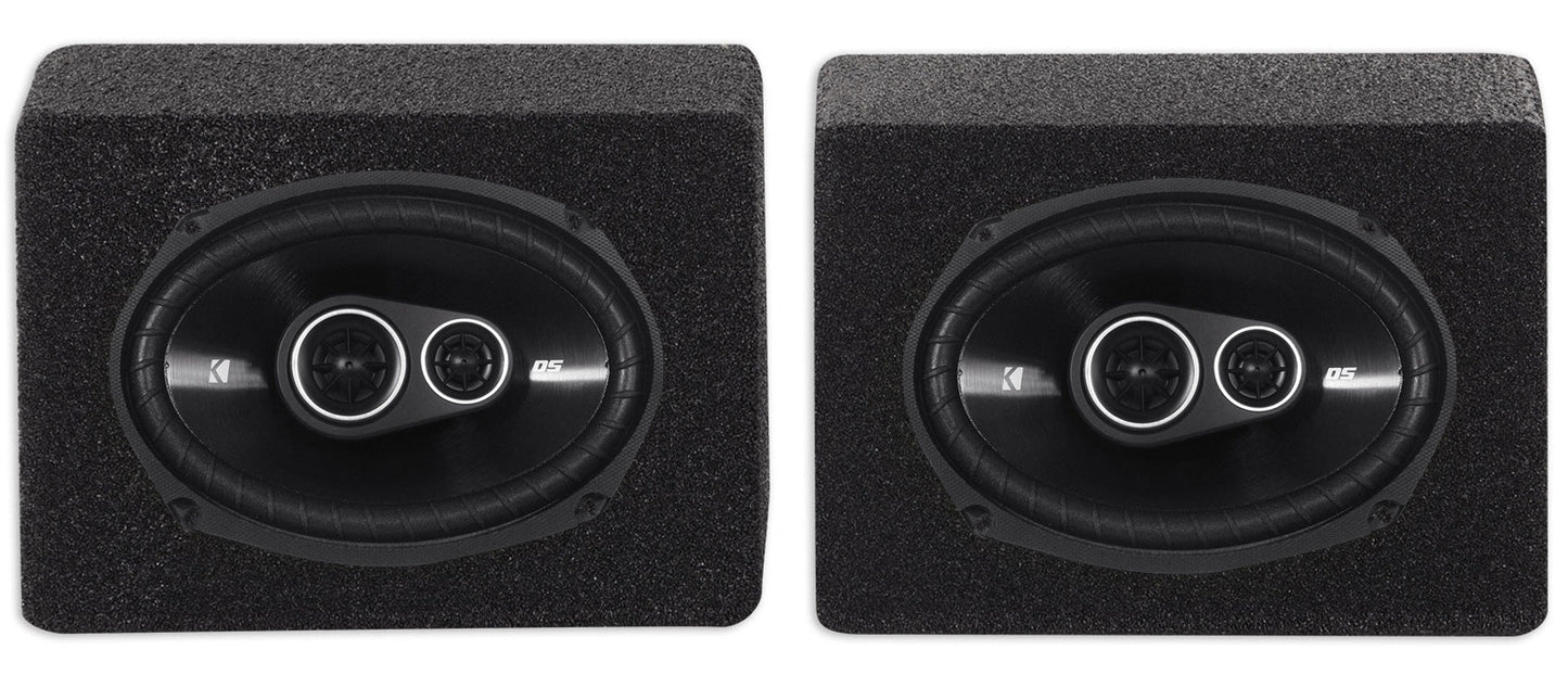 (2) Kicker 43DSC69304 DSC6930 6x9 360w 3-Way Car Speakers+(2) Enclosures DS693