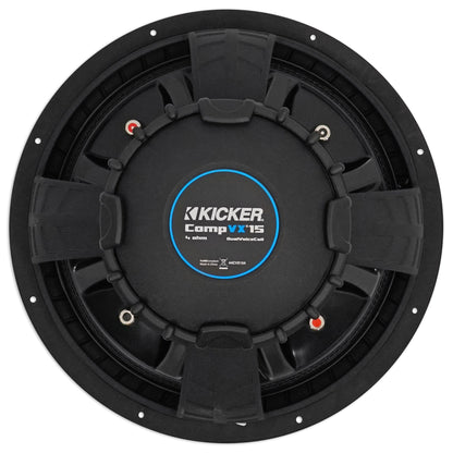 (2) Kicker 44CVX154 Comp VX CVX 15" 2000w RMS Car Subwoofers+Amplifier+Amp Kit