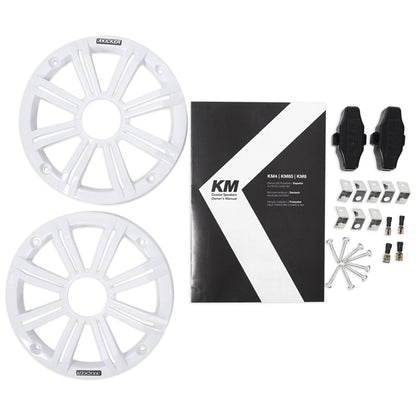 (2) KICKER 45KM654L 6.5" 390w Marine LED Speakers+2-Channel Amplifier+Amp Kit