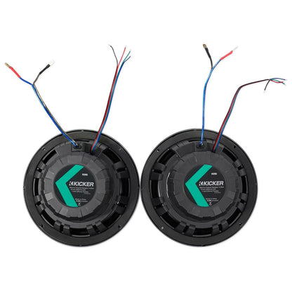 (2) KICKER 45KM84L 8" 600 Watt Marine Boat Wakeboard Tower Speakers w/LED's KM8