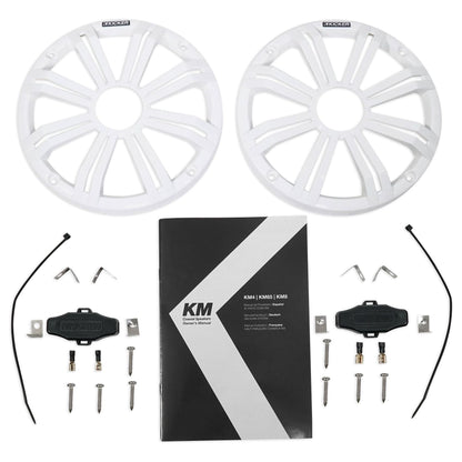 (2) KICKER 45KM84L 8" 600 Watt Marine Boat Wakeboard Tower Speakers w/LED's KM8