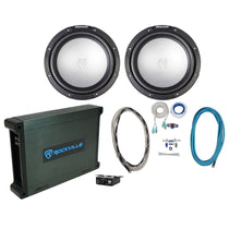 (2) KICKER 45KMF104 10" 350w Free-Air Marine Boat Subwoofers+Amplifier+Amp Kit