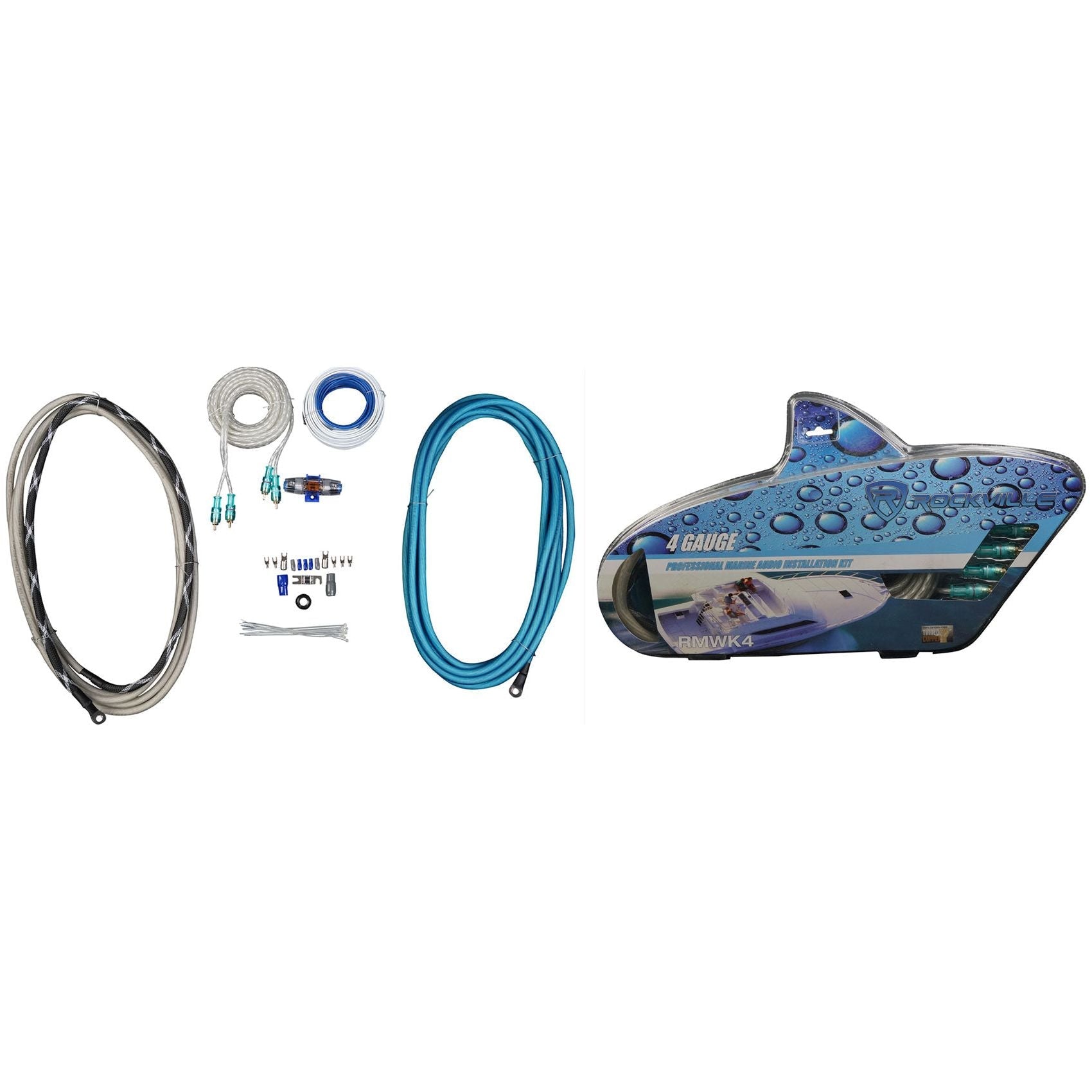 (2) KICKER 45KMTDC65 Dual 6.5" Marine Wakeboard Tower LED Speakers+Receiver+Amp