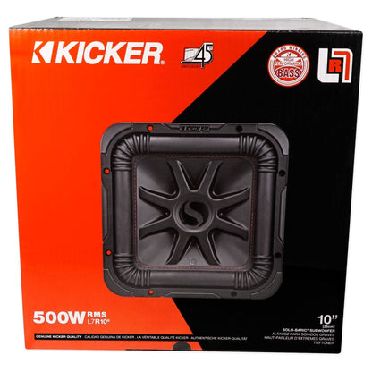 (2) KICKER 45L7R104 10" 2000 Watt L7R Car Subwoofers, Solo-Baric Subs L7R104 DVC