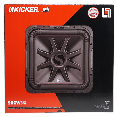 (2) KICKER 45L7R154 15" 3600w L7R Car Subwoofers+Vented Sub Box Enclosure L7R154