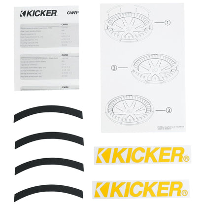 (2) Kicker 48CWR102 COMPR10 10" 1600 Watt Subwoofers+Mono Amplifier+Amp Kit