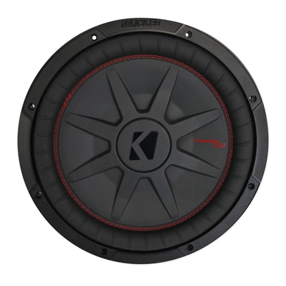 (2) Kicker 48CWRT122 COMPRT12 2000W 12" Slim Car Subwoofers+Shallow Sub Box