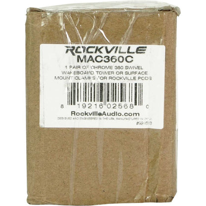 MAC525S 5.25" Chrome Wakeboard Pods 2-Pack + 360° Swivel Clamps Bundle