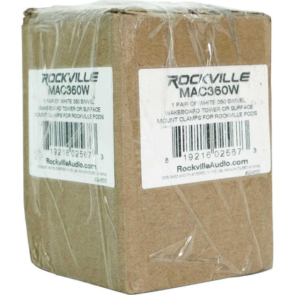 MAC65W White 6.5" Tower Speaker Pods 2-Pack + MAC360W Swivel Clamps Bundle