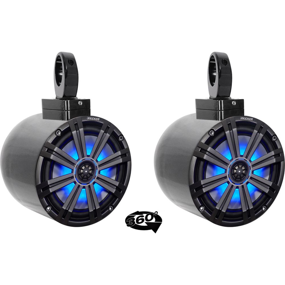 MAC80B Black 7.7" Tower Speaker Pods 2-Pack + MAC360B Swivel Clamps Bundle