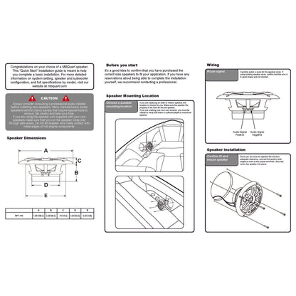 (2) MB QUART NF1-116 6.5" 80 Watt Marine Wakeboard Tower Speakers For Boat
