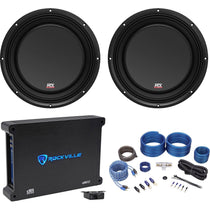 (2) MTX 3510-04S 10" 1200 Watt Shallow Slim Subwoofers Subs+Amplifier+Amp Kit