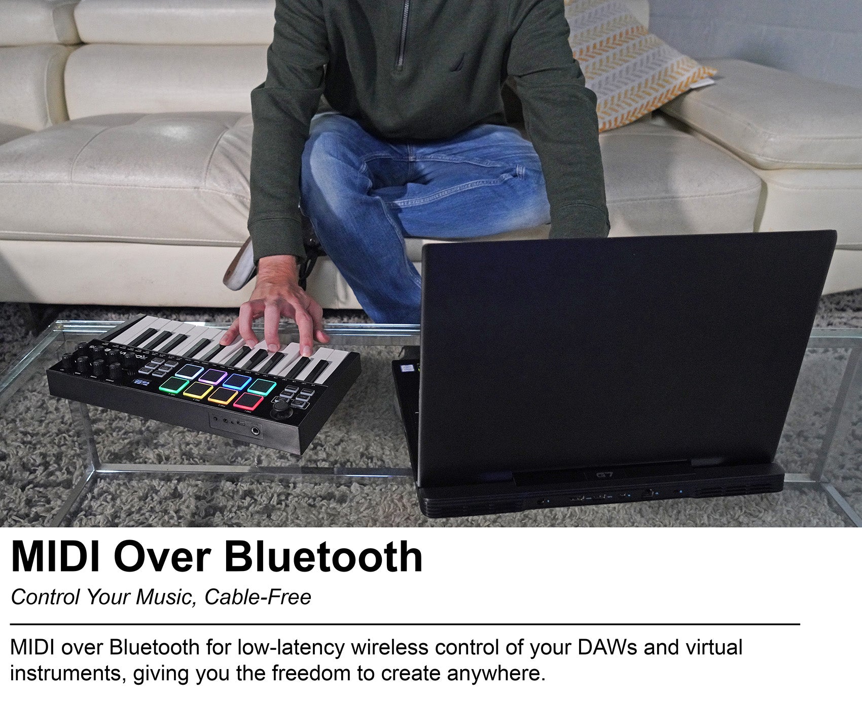 M25 Black Wireless MIDI Keyboard 25-Key + PRO‑M50 Headphones Bundle