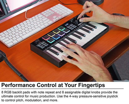 M25 Black Wireless MIDI Keyboard 25-Key + PRO‑M50 Headphones Bundle