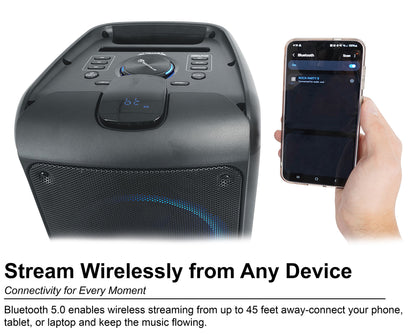 ROCK PARTY 9 Party Speaker Karaoke Bundle with Wireless  Microphones