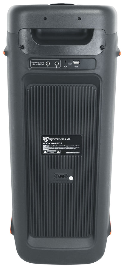 ROCK PARTY 9 Party Speaker Karaoke Bundle with Wireless  Microphones