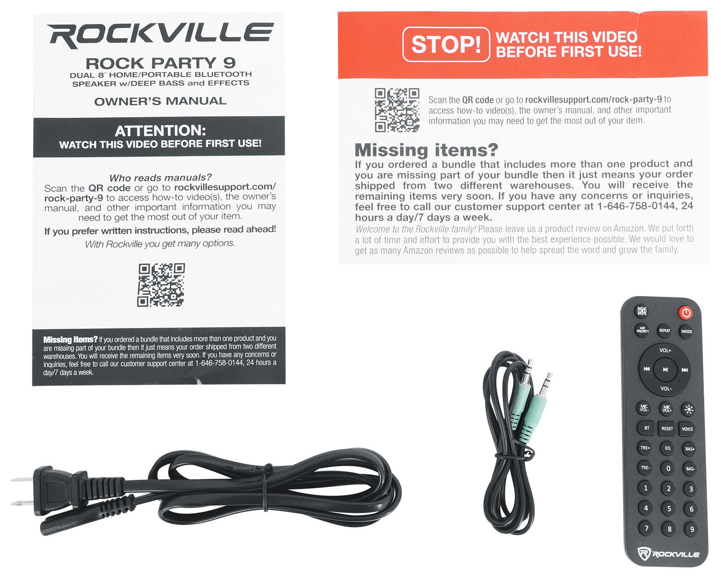 ROCK PARTY 9 Party Speaker Karaoke Bundle with Wireless  Microphones