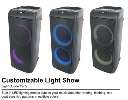 ROCK PARTY 9 Party Speaker Karaoke Bundle with 2 Microphones