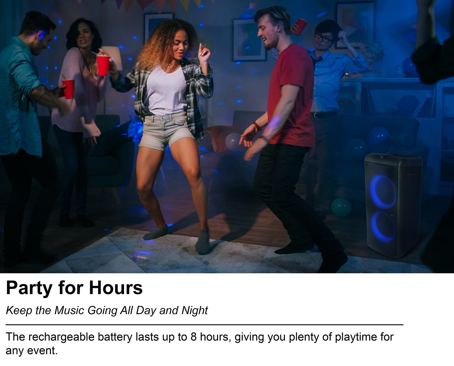 ROCK PARTY 9 Party Speaker Karaoke Bundle with 2 Microphones