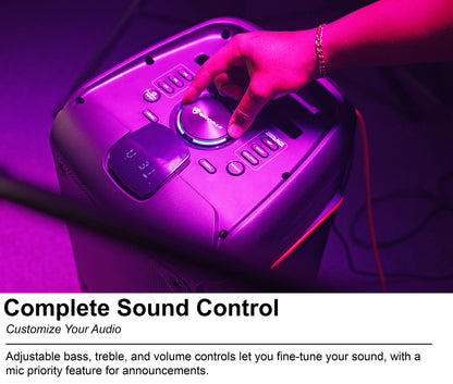 ROCK PARTY 9 Party Speaker Karaoke Bundle with 2 Microphones