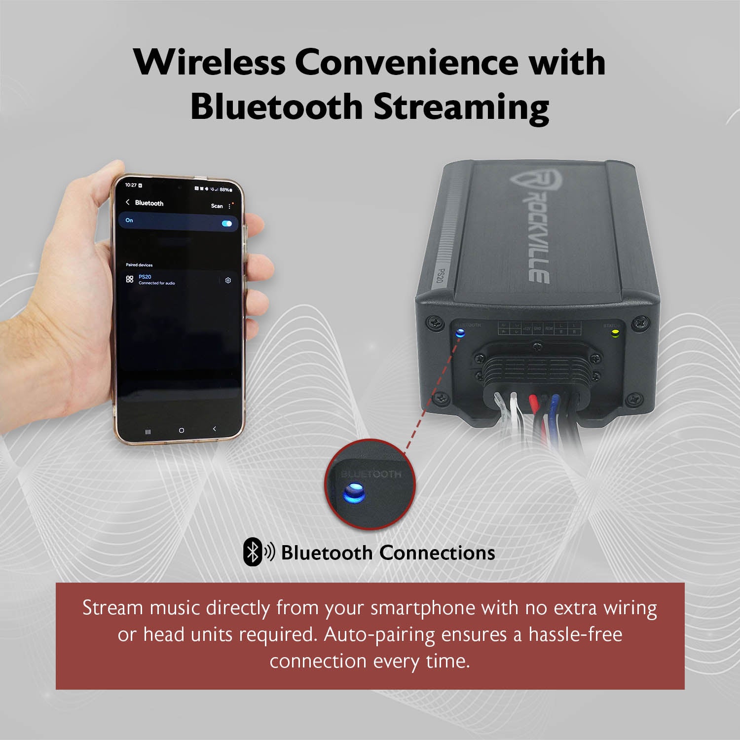 PS20 Micro Amplifier + RWK8ATV 8GA Amp Kit Bundle