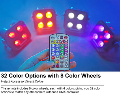 MINI IR4 Black 4-Pack + ROCKFORCE W2 DMX Controller Bundle