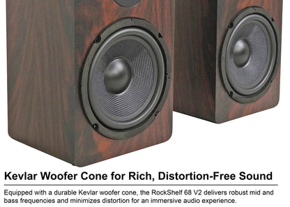 RockShelf 68D Dark Wood 2-Pack + SS28D Stands + FLX Dark Wood Bundle