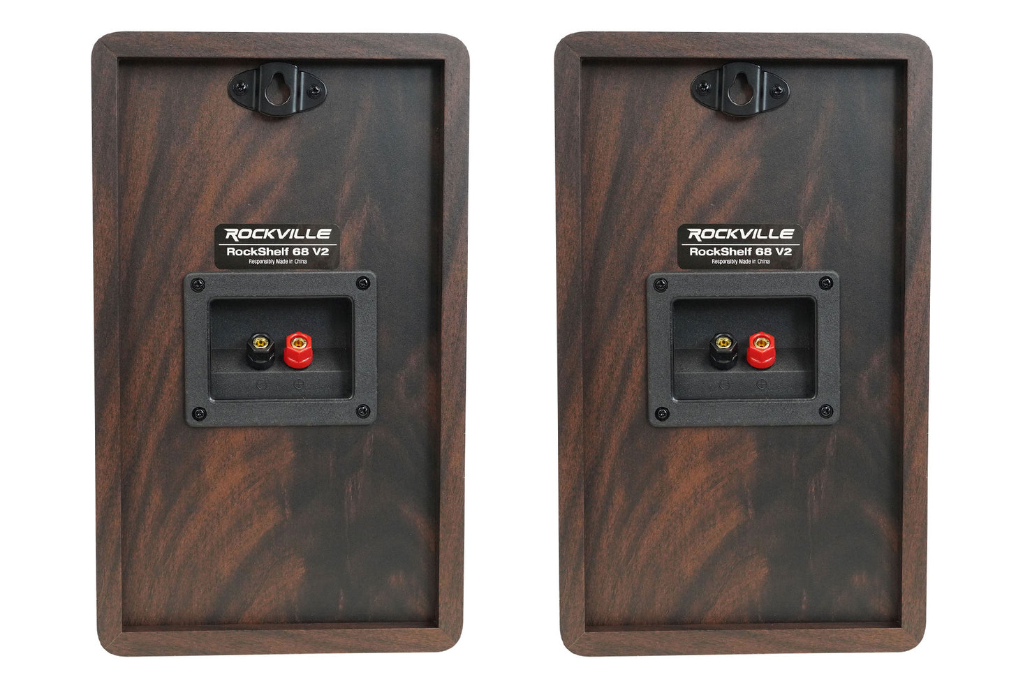 RockShelf 68D Dark Wood 2-Pack + SS28D Stands + FLX Dark Wood Bundle