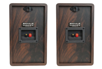 RockShelf 68D Dark Wood 2-Pack + SS28D Stands + FLX Dark Wood Bundle