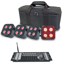 MINI IR4 Black 4-Pack + ROCKFORCE W2 DMX Controller Bundle