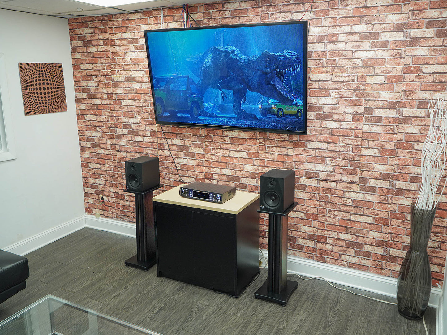 RockShelf 68D Dark Wood 2-Pack + SS28D Stands + FLX Dark Wood Bundle