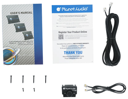 Planet Audio TR4000.1D 4000 Watt Class D 1-Ohm Mono Car Amplifier+Amp Kit