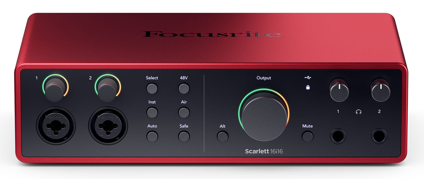 Focusrite SCARLETT 16I16 4G 4th Gen Audio Recording Interface+2) Headphones+Mics
