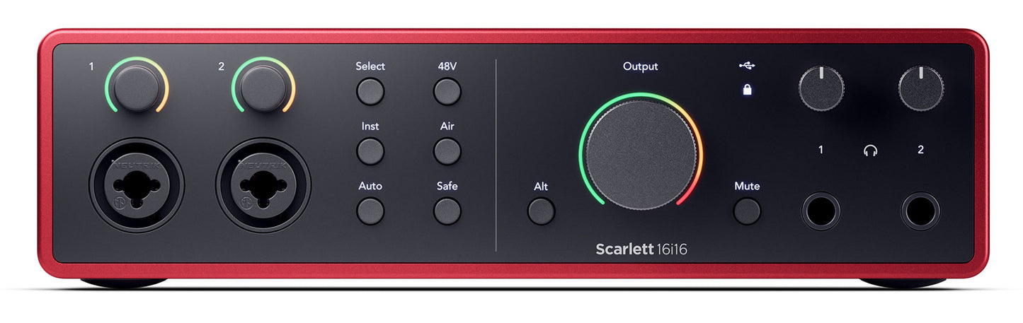 Focusrite SCARLETT 16I16 4G 4th Gen Audio Recording Interface+2) Headphones+Mics