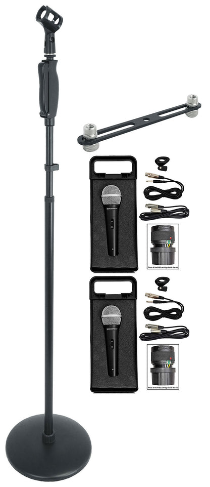 RVMIC4 V2 Mic Stand + ACC‑DM Dual Adapter + RMC‑XLR Mics Bundle