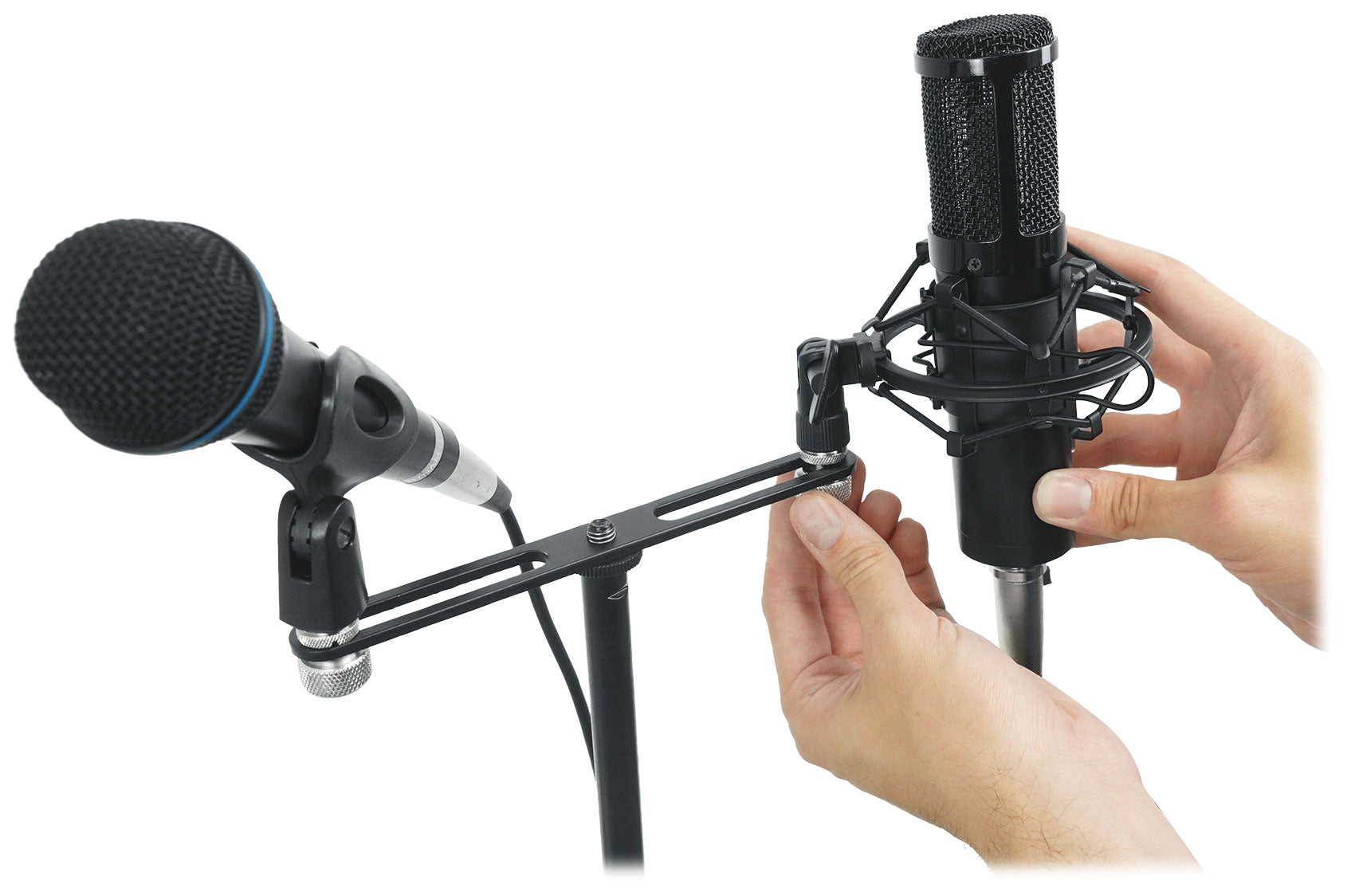 RVMIC4 V2 Mic Stand + ACC‑DM Dual Adapter + RMC‑XLR Mics Bundle