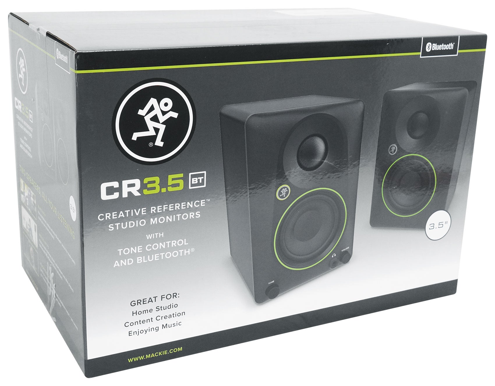 Pair Mackie CR3.5BT 3.5" Powered Studio Monitors w/ Tone Control+Headphones