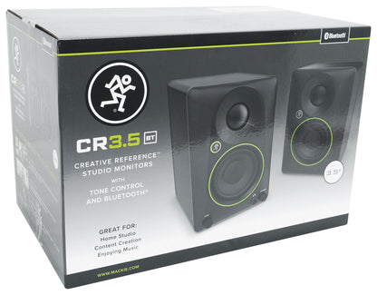 Pair Mackie CR3.5BT 3.5" Powered Studio Monitors w/ Tone Control+Headphones