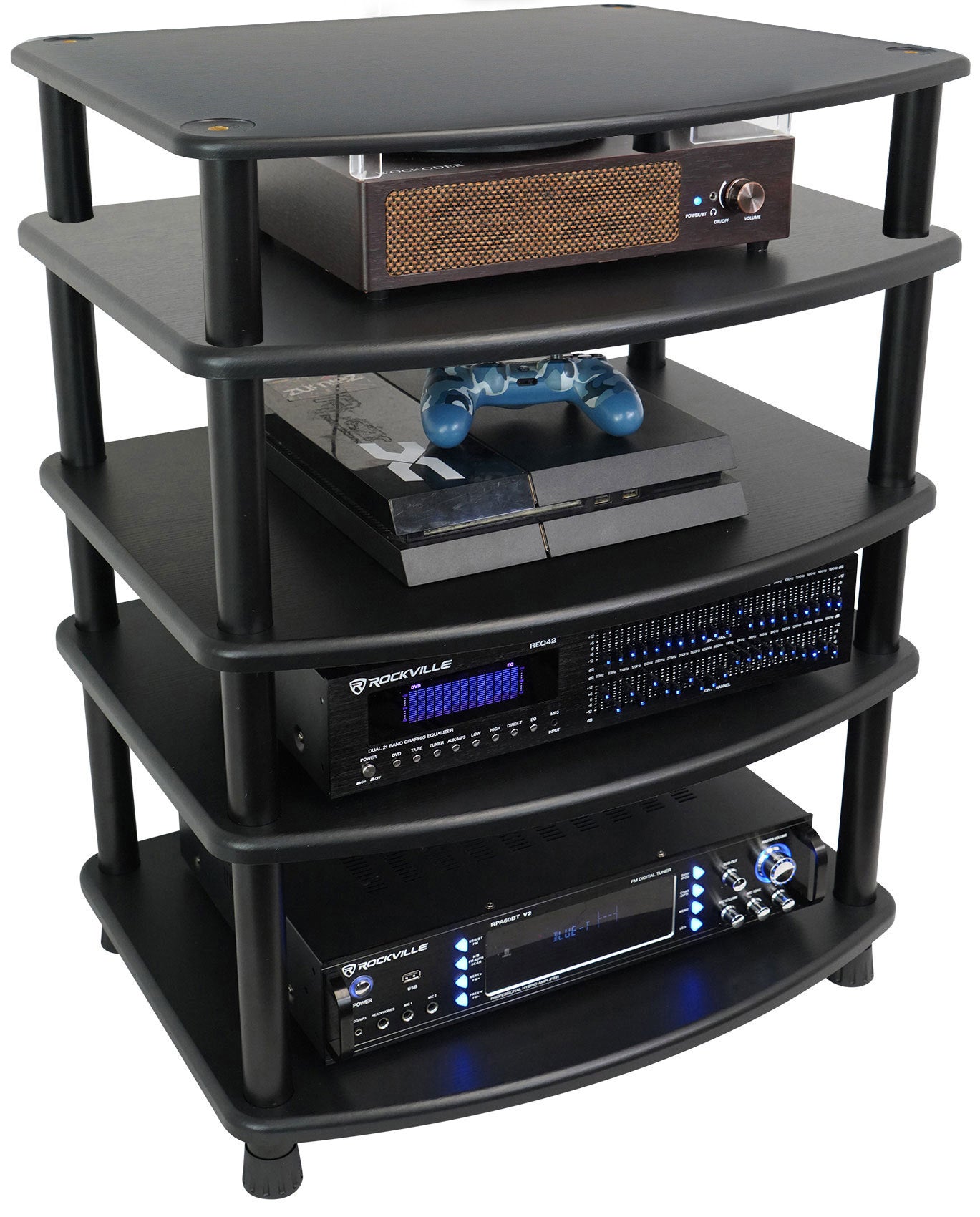 FLX Black 4-Shelf + FLX Black Add-On Shelf Bundle