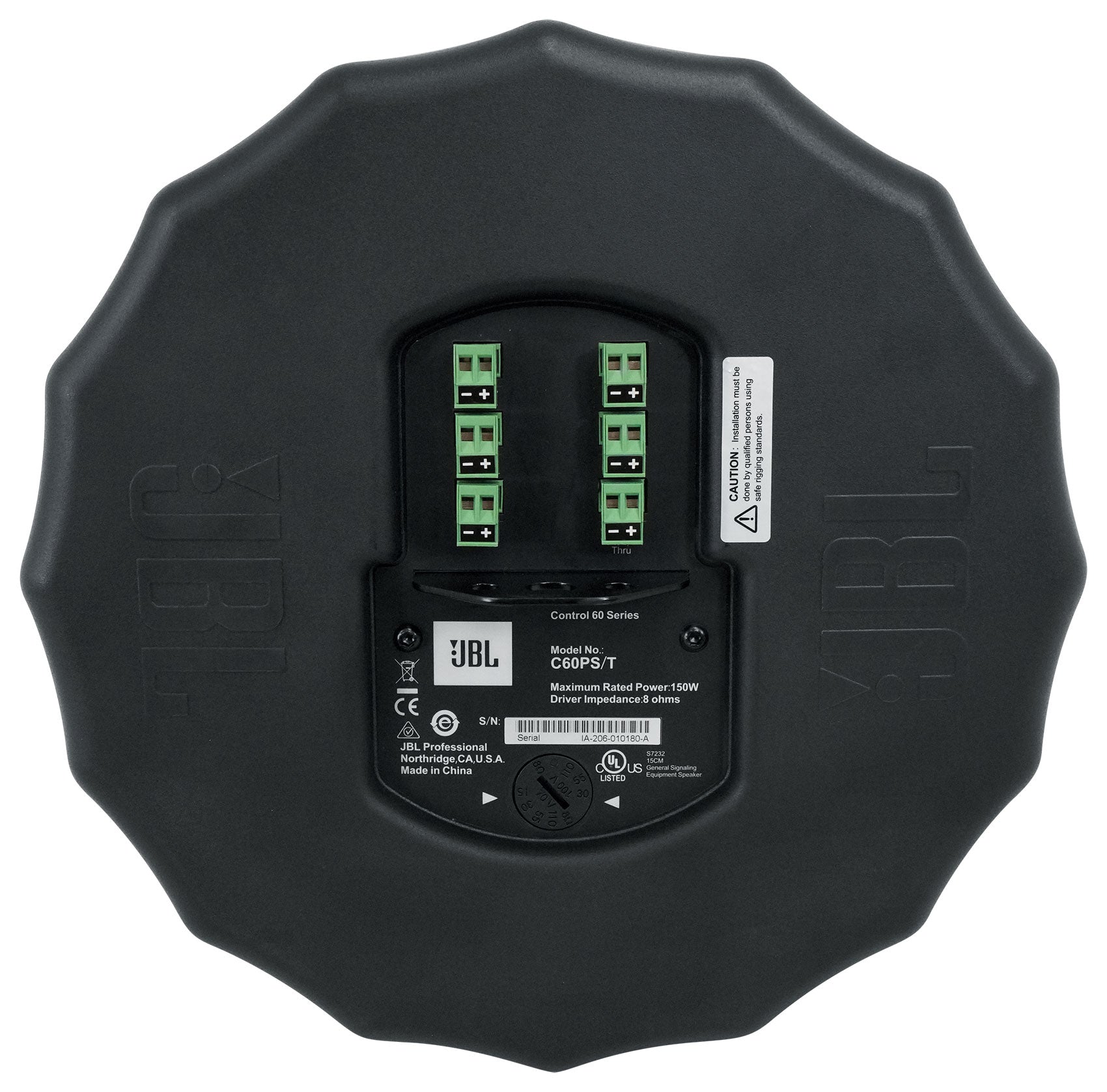 Pair JBL Control 60PS/T C60 Commercial 70v Black Pendant Subwoofers+Amp C60PS/T