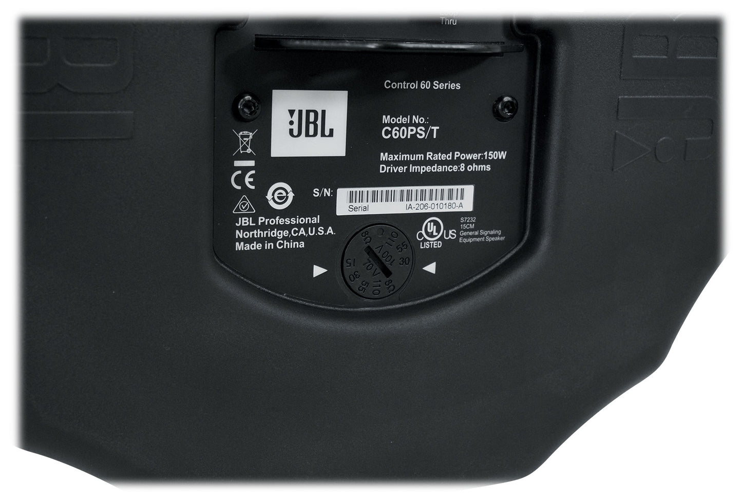 Pair JBL Control 60PS/T C60 Commercial 70v Black Pendant Subwoofers+Amp C60PS/T