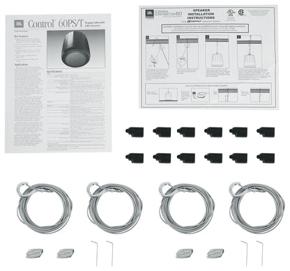 2) JBL Control 60PS/T C60 Commercial 70v White Pendant Subwoofers+Amp C60PS/T-WH